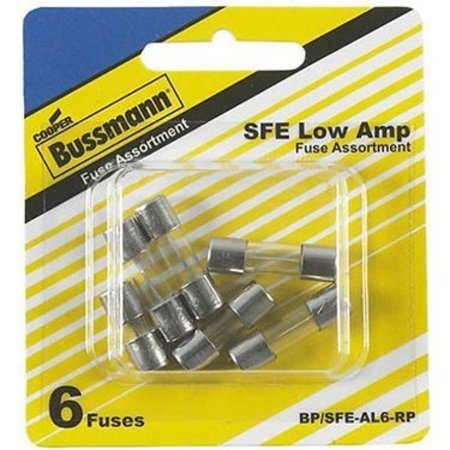 EATON BUSSMANN Glass Fuse Kit, SFE Series, 6 Fuses Included 4 A to 9 A, 32V AC BP/SFE-AL6-RP